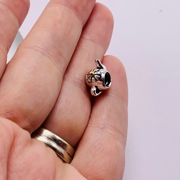 EUC Pandora 790250 Sterling Silver w/ 14k Yellow Gold Teapot Bead - Retired - Picture 13 of 14